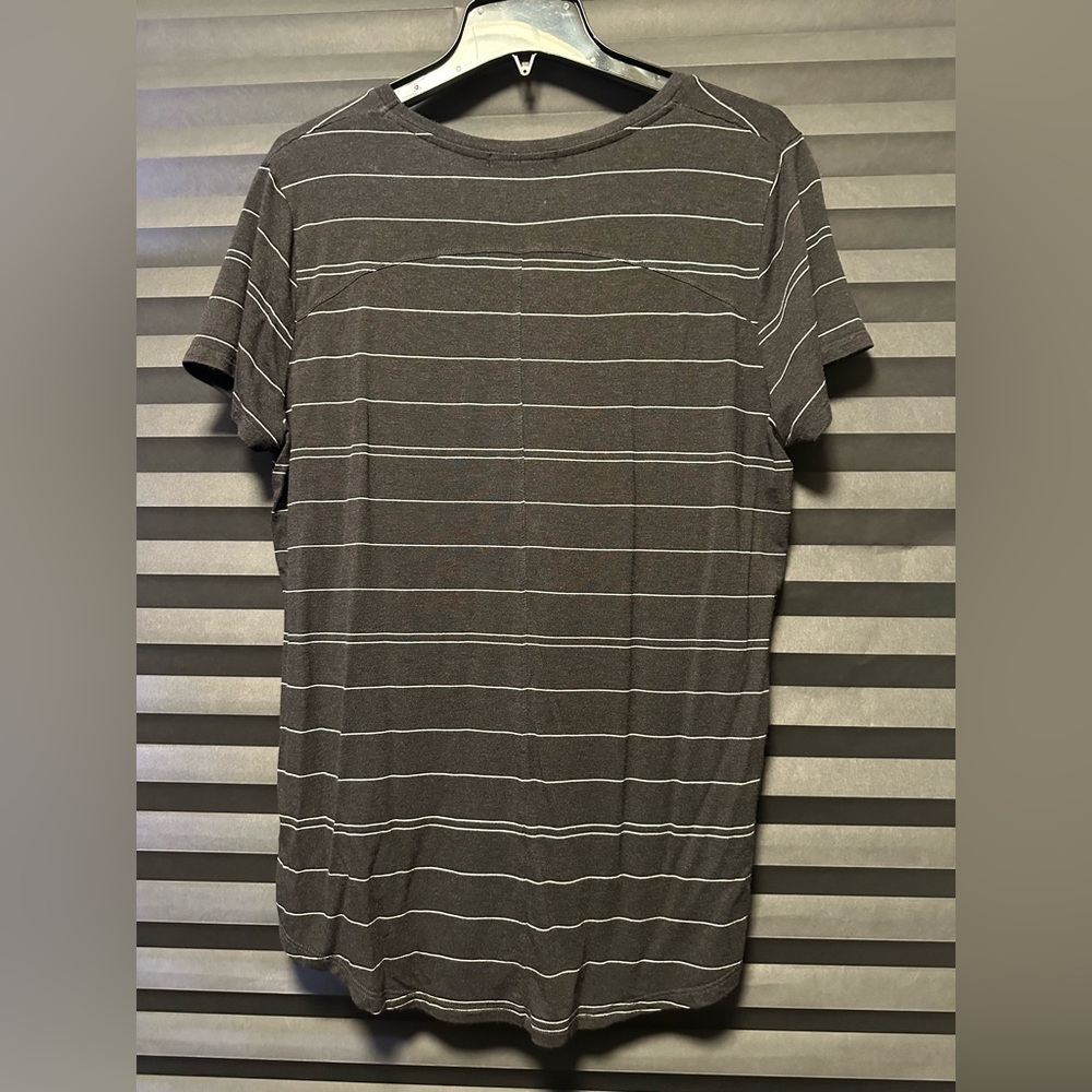Prana Charcoal Striped Short Sleeve Tee - Picture 2 of 9